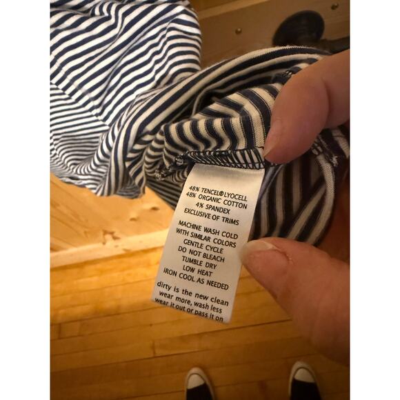 Toad and Co. Gemina Sleeveless Blue and White Striped Dress Size M - Picture 3 of 6